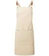 PR182 Premier Clip 'n' Clasp Cross Back Bib Apron Natural colour image